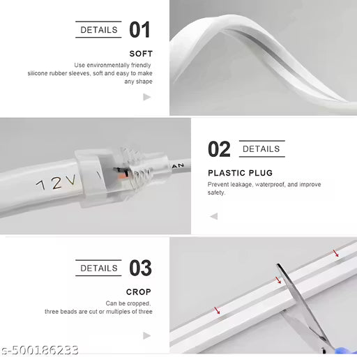 600 LED Bulb 5m Warm White Neon Flexible Steady Strip Rice Lights For Home Decoration & Shop Art